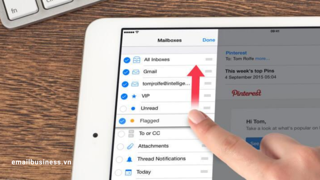 cài đặt email cho ios 11