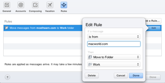 quy tắc icloud email