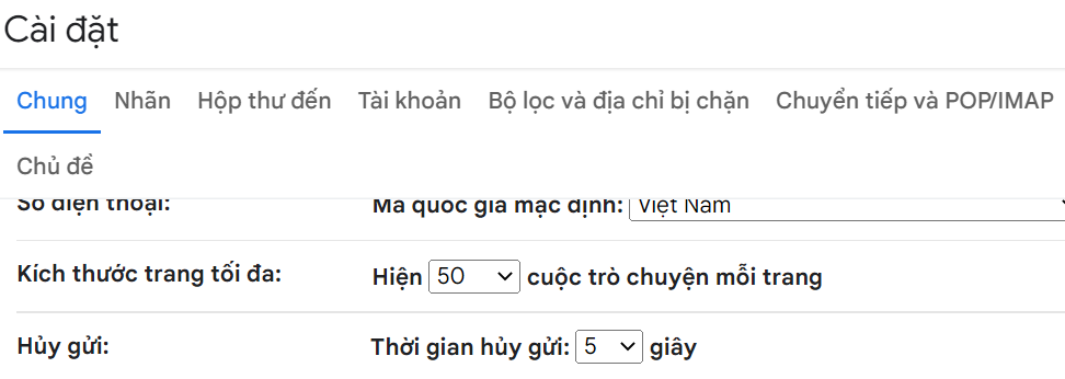 Thu hồi email bằng tính năng Undo Send trong Gmail