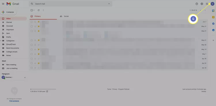 hồ sơ tài khoản gmail