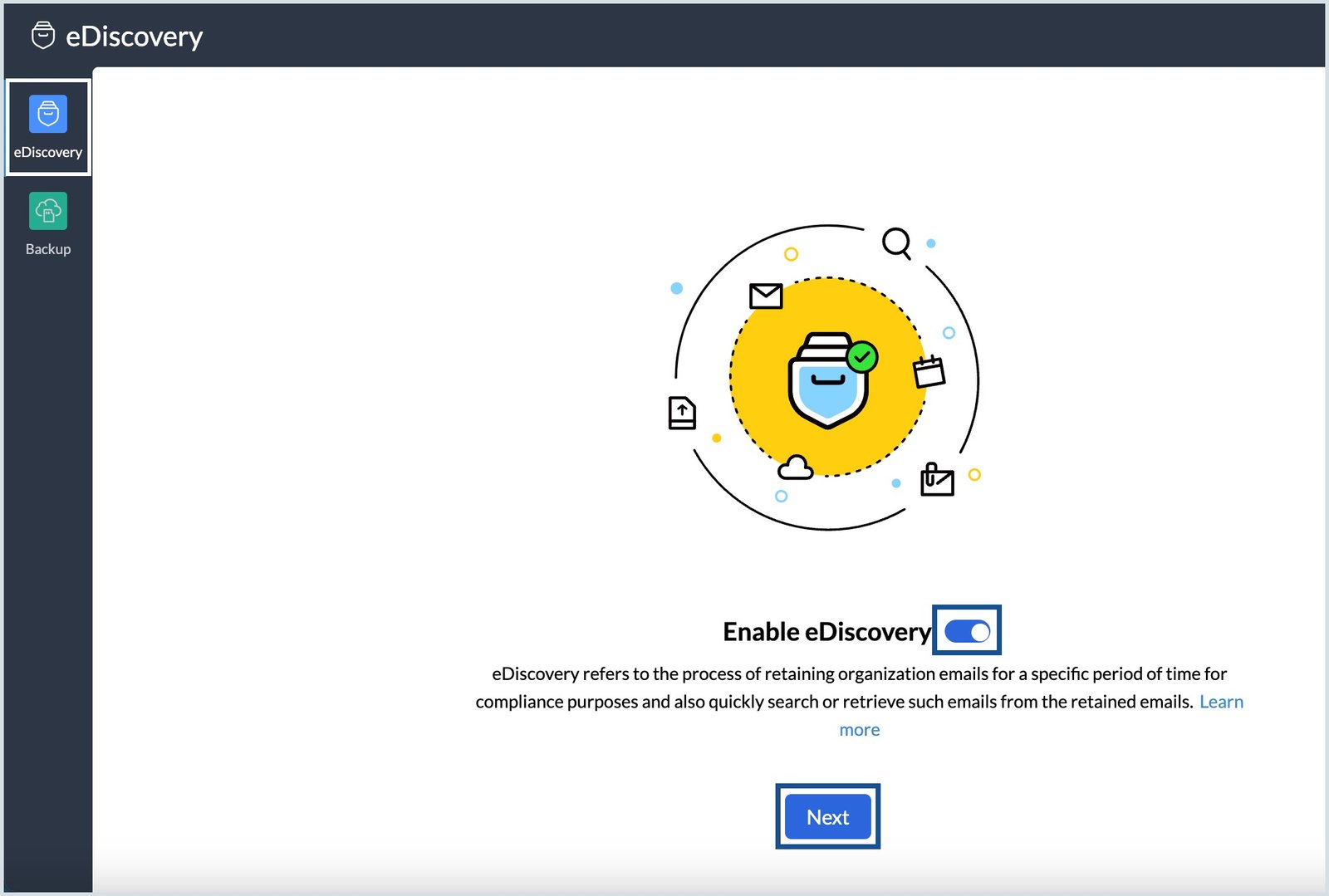 bật tính năng khám phá điện tử trong zoho mail