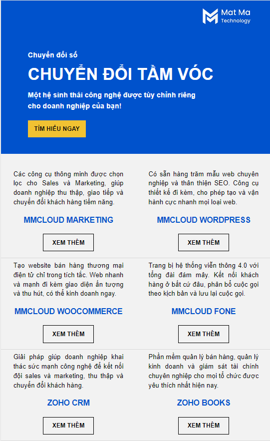 Ví dụ về mẫu email marketing